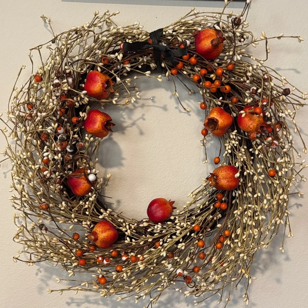 Festive Wayfair Orange and Cream Autumn 20” Wreath